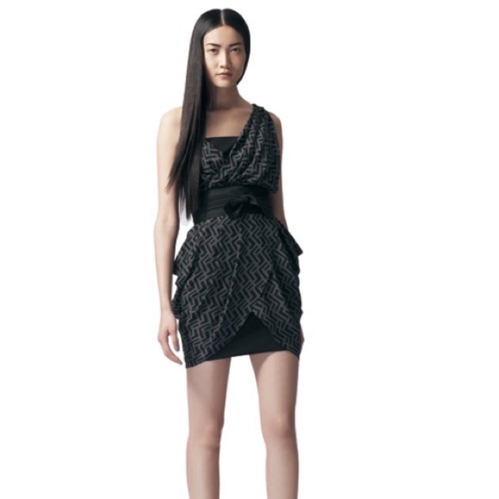 Alexander McQueen for Target Silk Dress - Size 13 (Adult 8/10), Black and Grey